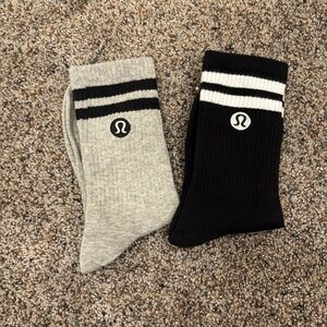 lululemon athletica daily essentials crew Black and Gray Socks